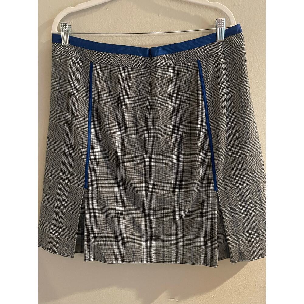 Lane Bryant Plaid A-Line Skirt Blue Trim Size 14 - Picture 2 of 11